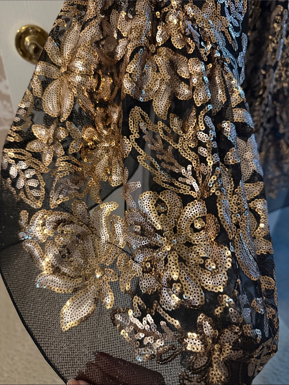 Louise Gown in Black, Gold & Silver - Picture 4 of 5